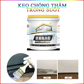 Keo Quét Chống Thấm Trong Suốt 1L Pure Acrylic 14X12Cm Tặng Kèm Cọ