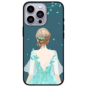 Ốp lưng dành cho Iphone 13 Mini - Iphone 13 - Iphone 13 Pro -  Iphone 13 Pro Max - Cô Gái Nền Xanh