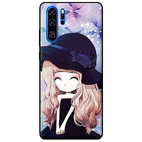 Ốp lưng in cho Huawei P30 Pro Anime Cô Gái Nón Đen - Hàng chính hãng