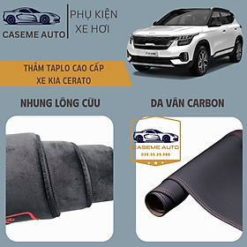 [KIA CERATO] Thảm Taplo 3 Lớp Dành Cho Xe KIA CERATO, Nhung Lông Cừu Và Da Vân Carbon Cao Cấp - Hàng Chính Hãng