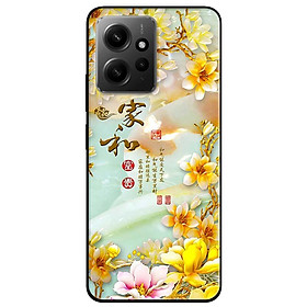 Ốp lưng cho Redmi Note 11 4G - Redmi Note 12 - Redmi Note 12 Pro - Redmi Note 12 Pro 5G - Chữ Hoa Vàng - Hàng Chính Hãng