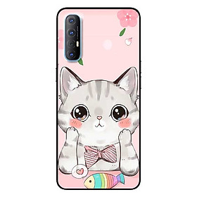Ốp lưng dành cho Oppo Reno 3 Pro mẫu Mèo Hồng Ăn Cá