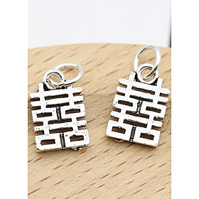Combo 2 cái charm bạc chữ song hỷ treo - Ngọc Quý Gemstones