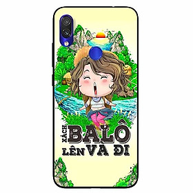 Ốp lưng in cho Xiaomi Redmi Note 7 Mẫu Xách Balo Lên Nữ