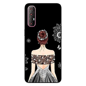 Ốp lưng dành cho Oppo Reno 3 Pro mẫu Cô Gái Váy Xám