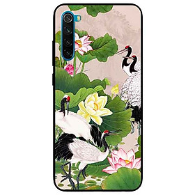 Ốp lưng in cho Xiaomi Redmi Note 8 Mẫu Sen Và Hạc