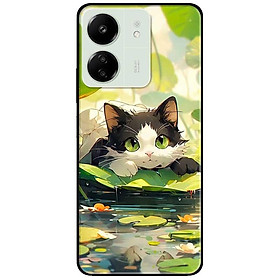 Ốp lưng Redmi 9T - 13C - 13 4G - Redmi Note 13 4G - Note 13 Pro 4G - Note 13 Pro 5G - Mèo Tam Thể Lá Sen - Hàng Chính Hãng