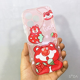Ốp lưng cho Realme C53 TPU viền sóng gấu dâu nhiều mẫu đáng yêu ( hàng chính hãng)
