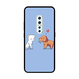 Ốp Lưng in cho Vivo V17 Pro Mẫu Tình Yêu Mèo Cún - Hàng Chính Hãng