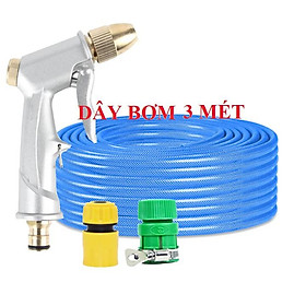 ️Evoucher Bộ dây vòi xịt nước rửa xe, tưới cây , tăng áp 3 lần, loại 3m, 5m 206701Rđầu đồng, cút+  túi đựng bút