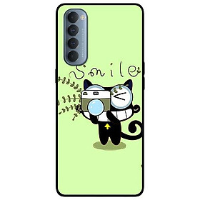 Ốp lưng dành cho Oppo Reno 3 / A91 - Reno 3 Pro - Reno 4 - Reno 4 Pro mẫu Mèo Xanh Chụp Ảnh