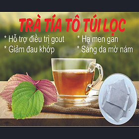 [40 gói] Trà tía tô túi lọc, hỗ trợ trị gút, giải cảm, giảm sốt, ngừa ho hen, hỗ trợ ngừa mề đay, mẩn ngứa, dị ứng