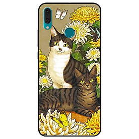Ốp lưng in cho Huawei Y9 2019 Mẫu Hai Chú Mèo