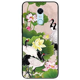 Ốp lưng in cho Xiaomi Redmi 5 Mẫu Sen Và Hạc