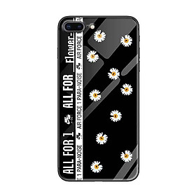 Ốp lưng kính cường lực cho iPhone 7 Plus /8 Plus Nền Hoa Cúc x Air - Hàng Chính Hãng