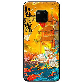 Ốp in cho Huawei Mate 20 Pro Hạc Nền Vàng - Hàng chính hãng