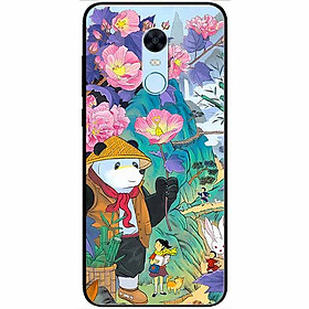 Ốp lưng dành cho Xiaomi Redmi Note 5 ( Redmi 5 Plus ) mẫu Gấu Cầm Hoa