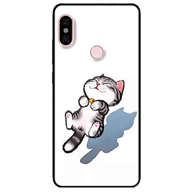 Ốp lưng in cho Xiaomi Redmi Note 6 Pro Mẫu Mèo Sọc