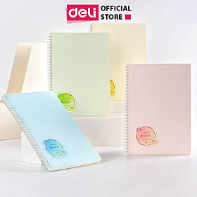 Sổ Tay Ghi Chép Lò Xo Bìa Nhựa A5 / B5 120 Trang 100 Trang 80 Gsm Kẻ Ngang Màu Pastel Deli - Phù Hợp Làm Sổ Kế Hoạch, Sổ Nhật Kí, Tập Vở Ghi Chép - QLPA560  QLPB560 VLPA550 VLPB550