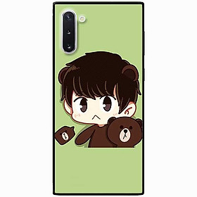 Ốp lưng dành cho Samsung Note 8 - Note 9 - Note 10 - Note 10 Plus mẫu Ảnh Đôi Xanh Lá Line