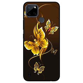 Ốp lưng dành cho Realme C21Y - C25Y mẫu Bướm Vàng Nền Nâu