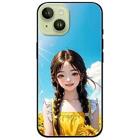 Ốp lưng cho IPhone 15 - 15 Plus - 15 Pro - 15 Pro Max - 16 - 16 Plus - 16 Pro - 16 Pro Max - Mỹ Nữ Hoa Hướng Dương - Hàng Chính Hãng