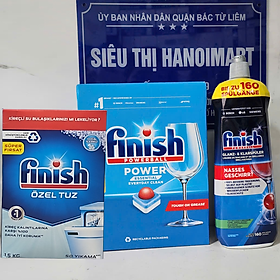 Combo bóng finish 1150ml + viên finish 77 tabs + 1.2kg muối rửa bát Finish