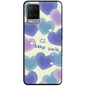 Ốp lưng cho Oppo A54 - A55 - A55s - Oppo A56 5G - Oppo A18 - A38 - A58 - Keep Smile Tím Xanh - Hàng Chính Hãng