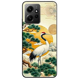 Ốp lưng cho Xiaomi Redmi 12 4G - Redmi Note 12 4G - Redmi Note 12 Pro 4G - 12 Pro 5G - Sếu Đầu Đỏ - Hàng Chính Hãng