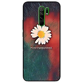 Ốp lưng dành cho Xiaomi Redmi 9 mẫu Cúc Họa Mi 23 - Hoa Cúc Nền Xanh Đỏ