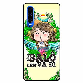 Ốp lưng in cho Huawei P30 Mẫu Xách Balo Lên Nữ
