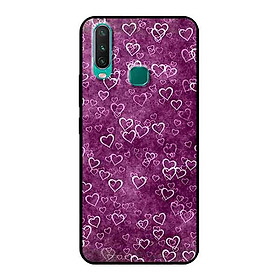 Ốp Lưng in cho Vivo Y17 Mẫu Nhiều Tim Nền Tím - Hàng Chính Hãng