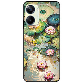 Ốp lưng cho Oppo Realme 10 - C11 2021 - C65 4G - C67 - C20 - Poco X6 5G - Năm Sen Hồng Trắng - Hàng Chính Hãng