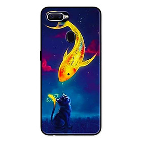 Ốp Lưng in cho Oppo F9 Mẫu Cá Chép Và Mèo - Hàng Chính Hãng