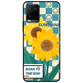 Ốp lưng dành cho Vivo Y21 - Vivo Y21s mẫu Hướng Dương Nền Sọc