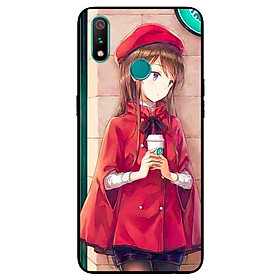 Ốp Lưng in cho Realme 3 Pro Mẫu Nàng Đồng Phục Đỏ - Hàng Chính Hãng