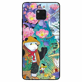 Ốp lưng dành cho Huawei Mate 20 mẫu Gấu Cầm Hoa