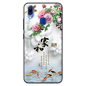 Ốp lưng in cho Vivo Y91 mẫu Chim Cá Nền Hoa Trắng - Hàng chính hãng