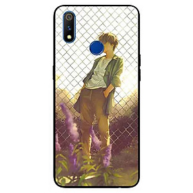 Ốp lưng in cho Realme 3 Mẫu Bông Nền Hồng