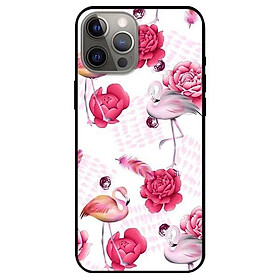 Ốp lưng dành cho Iphone 12 Mini - 12 / 12 Pro - 12 Pro Max mẫu Hạc Hồng Mẫu Đơn
