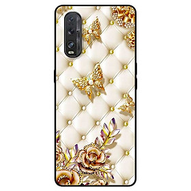 Ốp lưng dành cho Oppo Find X2 mẫu Bướm Vàng Giả Da