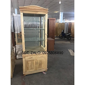 TỦ R Ư Ợ U GỖ SỒI CHỮ NHẬT, TỦ TRƯNG TRANG TRÍ, TỦ GỖ TRƯNG BÀY