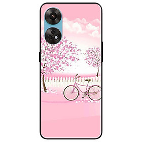 Ốp lưng dành cho Oppo Reno 8T 4G - Reno 8T 5G - Reno 10 5G - Reno 10 Pro 5G - Xe Đạp Nền Hồngg - Hàng Chính Hãng