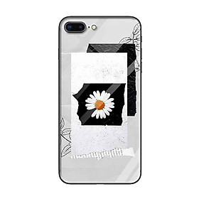 Ốp lưng kính cường lực cho iPhone 7 Plus /8 Plus Nền Hoa Cúc Nền Giấy (3) - Hàng Chính Hãng