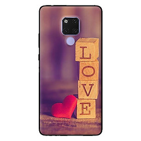 Ốp lưng in cho Huawei Mate 20 mẫu LOVE Gỗ - Hàng chính hãng