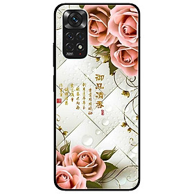 Ốp lưng dành cho Xiaomi Redmi Note 11 4G - Hoa Hồng Nền Sọc