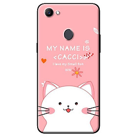 Ốp in cho Oppo F7 Mèo Trắng Thích Ăn - Hàng chính hãng