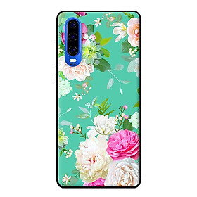 Ốp lưng in cho Huawei P30 mẫu Họa Tiết Hoa Nền Xanh - Hàng chính hãng