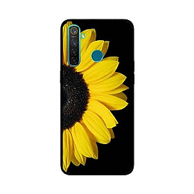 Ốp Lưng in cho Realme 5 Pro Mẫu Hoa Hướng Dương Nền Đen - Hàng Chính Hãng