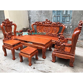 Bộ bàn ghế giả cổ nghê đỉnh gỗ hương đá